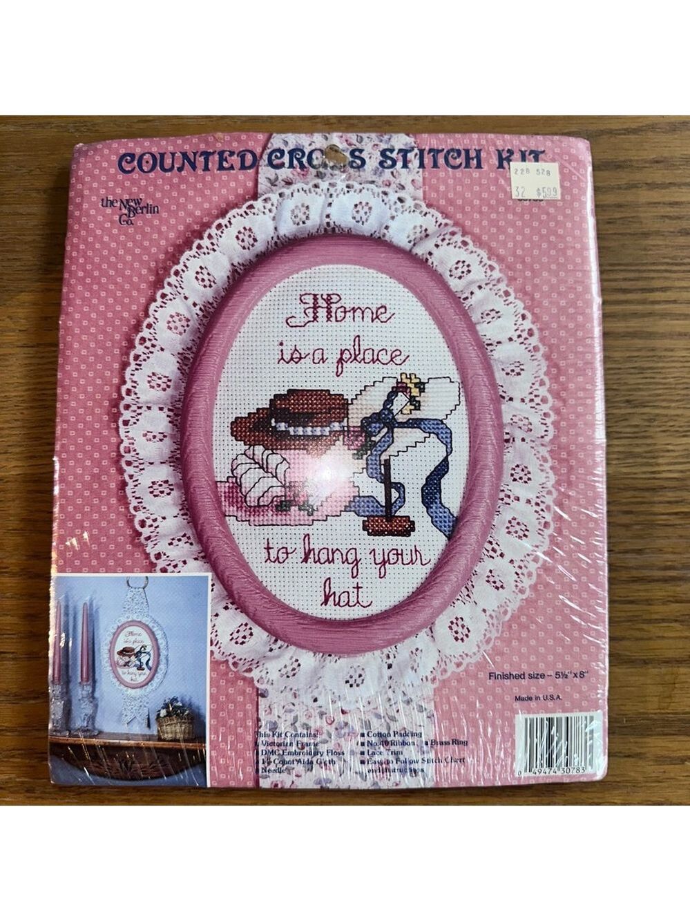 NOS Vintage The New Berlin Company Counted Cross Stitch Kit With Frame Sealed
